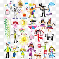 矢量手绘小人-空若网 矢量手绘小人-空若网