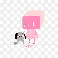 创意卡通小人遛狗-空若网 创意卡通小人遛狗-空若网