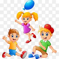 矢量卡通可爱小男孩素材小人-空若网 矢量卡通可爱小男孩素材小人-空若网