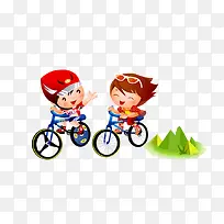 卡通可爱小人自行车-空若网 卡通可爱小人自行车-空若网
