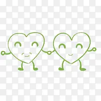 绿色卡通爱心小人创意-空若网 绿色卡通爱心小人创意-空若网