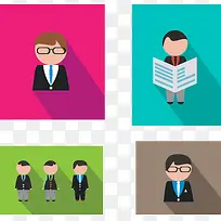 彩色矢量小人商务素材卡通-空若网 彩色矢量小人商务素材卡通-空若网