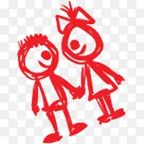 手牵手卡通小人-空若网 手牵手卡通小人-空若网