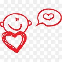 红色爱心卡通小人-空若网 红色爱心卡通小人-空若网