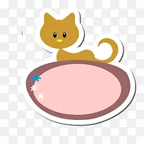 可爱手绘扁平化小猫素材-空若网 可爱手绘扁平化小猫素材-空若网