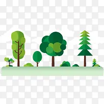 扁平化绿色树木装饰-空若网 扁平化绿色树木装饰-空若网