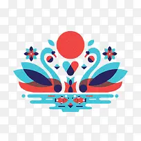 水彩插画鹅-空若网 水彩插画鹅-空若网