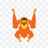 卡通扁平化狒狒免抠素材-空若网 卡通扁平化狒狒免抠素材-空若网