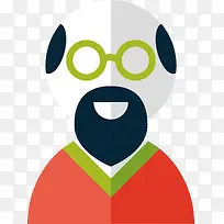 扁平化带眼镜老头-空若网 扁平化带眼镜老头-空若网