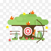 矢量扁平化树木素材-空若网 矢量扁平化树木素材-空若网