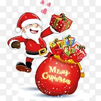 红色可爱圣诞老人礼包-空若网 红色可爱圣诞老人礼包-空若网