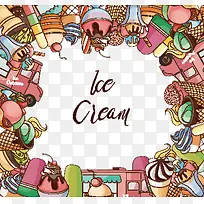 彩色冰淇淋雪糕等甜品矢量素材-空若网 彩色冰淇淋雪糕等甜品矢量素材-空若网