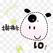 卡通可爱手绘奶牛-空若网 卡通可爱手绘奶牛-空若网