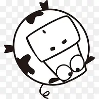 卡通手绘奶牛-空若网 卡通手绘奶牛-空若网