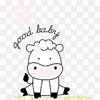 卡通可爱手绘奶牛-空若网 卡通可爱手绘奶牛-空若网