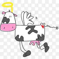 卡通手绘创意奶牛-空若网 卡通手绘创意奶牛-空若网