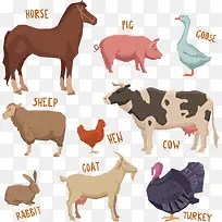 矢量家禽家畜动物-空若网 矢量家禽家畜动物-空若网