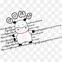 卡通可爱手绘奶牛-空若网 卡通可爱手绘奶牛-空若网