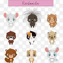 矢量手绘卡通动物-空若网 矢量手绘卡通动物-空若网