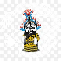 手绘卡通京剧张飞形象矢量图-空若网 手绘卡通京剧张飞形象矢量图-空若网