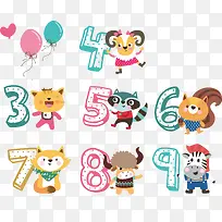 手绘卡通矢量数字图-空若网 手绘卡通矢量数字图-空若网