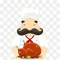 扁平厨师形象插画-空若网 扁平厨师形象插画-空若网