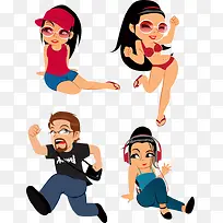 扁平化卡通形象素材-空若网 扁平化卡通形象素材-空若网