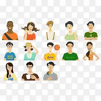 扁平化卡通形象素材-空若网 扁平化卡通形象素材-空若网