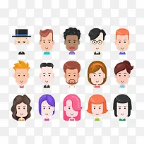 扁平化卡通形象素材-空若网 扁平化卡通形象素材-空若网