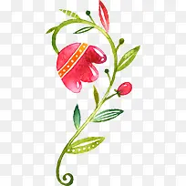 手绘水彩卡通花朵-空若网 手绘水彩卡通花朵-空若网