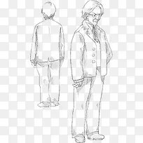 卡通人物线描-空若网 卡通人物线描-空若网