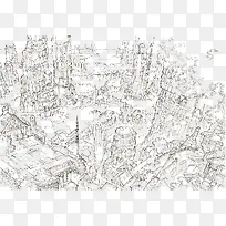 城市建筑手绘线稿-空若网 城市建筑手绘线稿-空若网