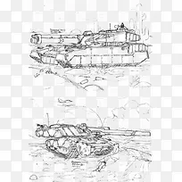 手绘坦克线稿-空若网 手绘坦克线稿-空若网