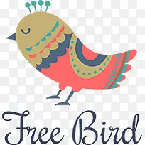 手绘彩色清新小鸟-空若网 手绘彩色清新小鸟-空若网