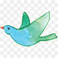 蓝色小鸟手绘创意-空若网 蓝色小鸟手绘创意-空若网