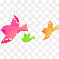手绘彩色唯美小鸟-空若网 手绘彩色唯美小鸟-空若网