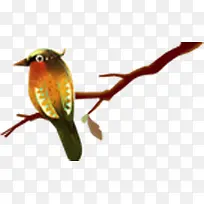 手绘卡通小鸟树枝-空若网 手绘卡通小鸟树枝-空若网