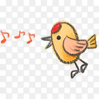 手绘可爱黄色小鸟-空若网 手绘可爱黄色小鸟-空若网