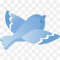 手绘蓝色可爱小鸟-空若网 手绘蓝色可爱小鸟-空若网