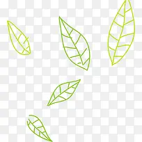 手绘绿叶漂浮-空若网 手绘绿叶漂浮-空若网