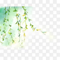 手绘绿叶创意背景-空若网 手绘绿叶创意背景-空若网