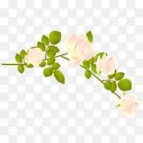 手绘粉红绿叶树枝-空若网 手绘粉红绿叶树枝-空若网