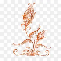 橙色抽象梦幻花苞-空若网 橙色抽象梦幻花苞-空若网