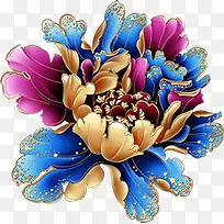 时尚金色多颜色牡丹花-空若网 时尚金色多颜色牡丹花-空若网