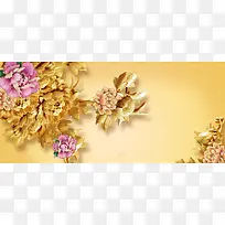 电视背景墙奢华牡丹背景banner-空若网 电视背景墙奢华牡丹背景banner-空若网