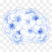 蓝色手绘的花朵装饰-空若网 蓝色手绘的花朵装饰-空若网