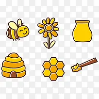 可爱卡通蜜蜂采蜜-空若网 可爱卡通蜜蜂采蜜-空若网
