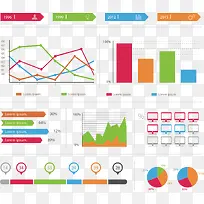 矢量手绘彩色数据图表-空若网 矢量手绘彩色数据图表-空若网