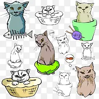 卡通手绘猫-空若网 卡通手绘猫-空若网