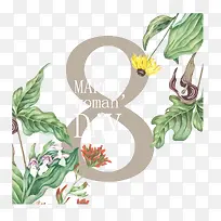 彩色花卉妇女节贺卡矢量素材-空若网 彩色花卉妇女节贺卡矢量素材-空若网